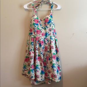 Cream flowery colorful dress